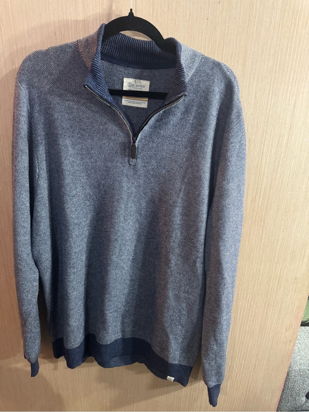 Re-Spun by Marine Layer Blue Quarter-Zip  Sweater Size XL